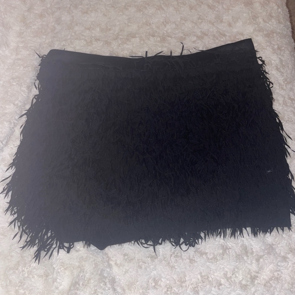 Express black fringe skirt.